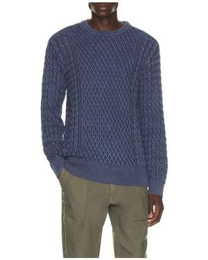 Fair Harbor Neptune Cable Knit Jumper - Blue