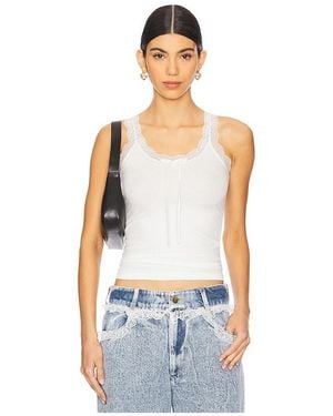 Tanner Fletcher Tank-Top Flo Lace Trim - Weiß