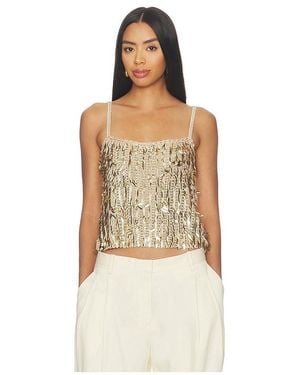 Alice + Olivia Nicolette Allover Sequin Tank - Natural