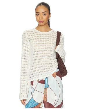 LNA Gwen Open Knit Top - Weiß