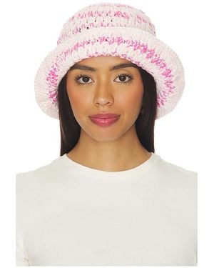 Ganni Cotton Melange Crochet Bucket Hat - Pink