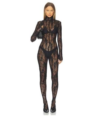 Norma Kamali Long Sleeve Slim Fit Turtleneck Catsuit - Black