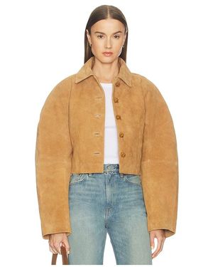 Rohe Rounded Textured Suede Jacket - Blue