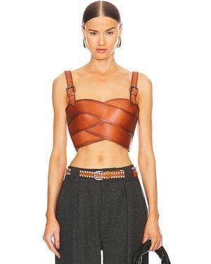 Monse Leather Belt Bustier - Orange