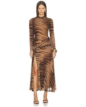 Bardot Lea Printed Mesh Dress - Natural