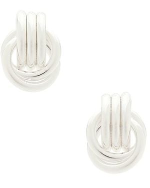 Heaven Mayhem Pendientes Knot En Color Plateado Metálico Talla - Blanco