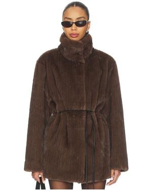 LPA Maria Faux Fur Coat - Brown