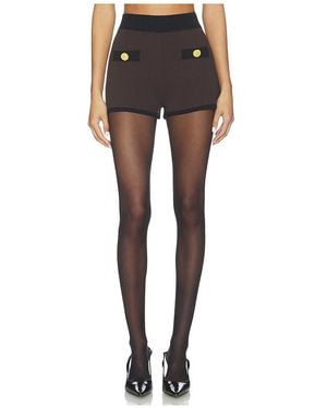L'Agence 'Agence Lumi Trim Knit Micro Short - Black