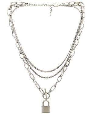 petit moments Collar Stronger En Color Plateado Metálico Talla - Azul
