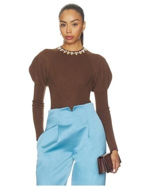 Ulla Johnson Imara Wool Bodysuit With Embellishments - Blue