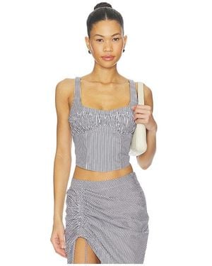 Fleur du Mal Poplin Bustier Top - White