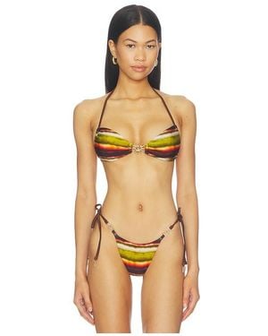 Runaway the Label Palma Halter Ruched Bikini Top - Orange