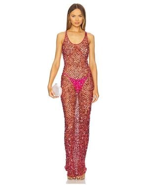 LAPOINTE Sequin Tank Gown - Red