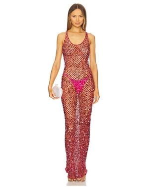 LAPOINTE Sequin Tank Gown - Red