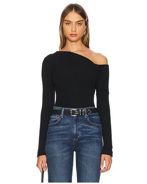 Enza Costa Knit Slouch Shoulder Long Sleeve - Black