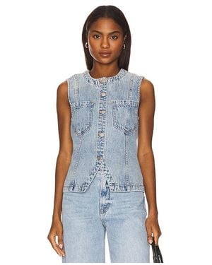 Pistola Gia Fitted Collar Vest - Blue