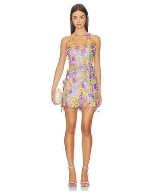 PATBO Tulle Pina Embroidered Mini Dress - Purple