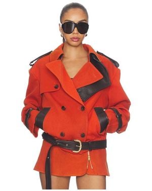 LAQUAN SMITH Abrigo Double Breasted Cropped En Color Naranja Talla (También En Xs, S) - Rojo