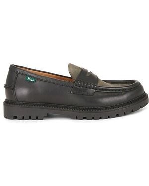 Polo Ralph Lauren Jett Penny Leather & Suede Casual Shoe - Black
