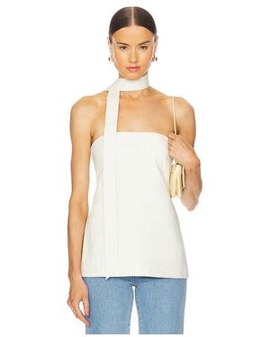 LPA Bengaline Detachable Scarf Top - White