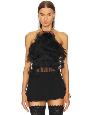 Rozie Corsets Backless Ruffle Top - Black