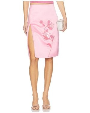 Des Phemmes Side Slit Midi Skirt - Pink