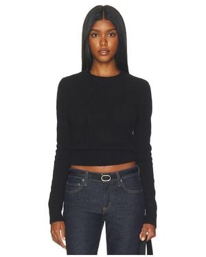Enza Costa Cashmere Shrunken Crew - Black