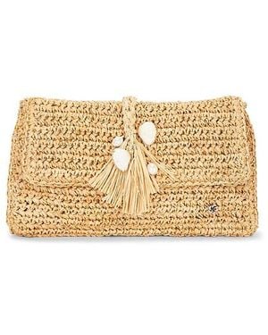 Flora Bella Chastanet Crochet Raffia Clutch - Natural