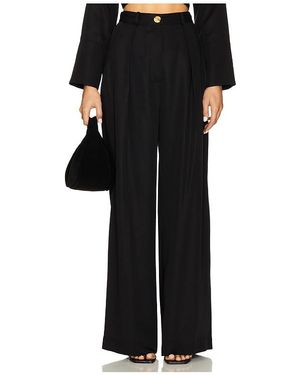 Matthew Bruch Button Pleated Trouser - Black