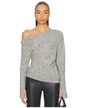 Enza Costa Slouch-Pullover Aus Bouclé-Strick - Grau