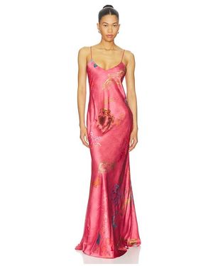Alejandra Alonso Rojas Bias Slip Gown - Red
