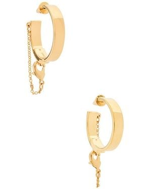 Eddie Borgo Safety Chain Hoop Earrings - Metallic