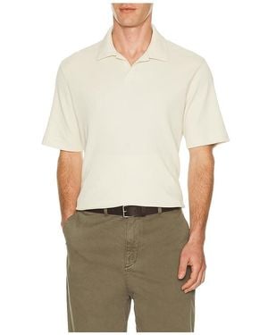 Theory Soft Waffle Short Sleeve Polo - Natural