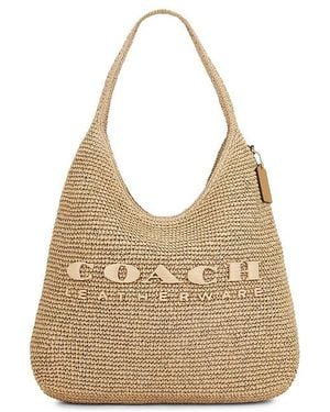COACH Straw Brooklyn Shoulder 39 Bag - Natural