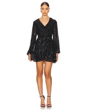 Bardot Triple Frill Sequin Dress - Black
