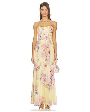 Hemant & Nandita Corseted Long Dress - Natural