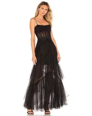 BCBGMAXAZRIA Corset Tulle Gown - Black