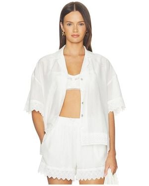 Pistola Maliah Silk Blend Camp Shirt - White