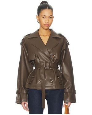 ALL THE WAYS Ahmeira Faux Leather Jacket - Brown