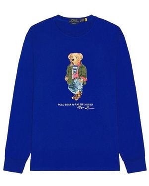 Polo Ralph Lauren Long Sleeve Graphic Polo Bear T-shirt - Blue