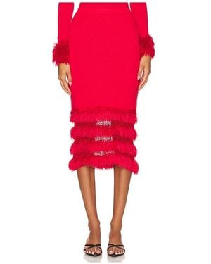 Andreeva Knit Skirt With Handmade Details - Red