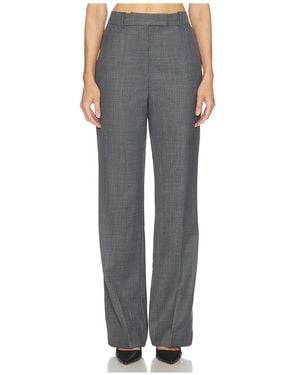 Ganni Wool Melange Suiting Straight Pant - Gray