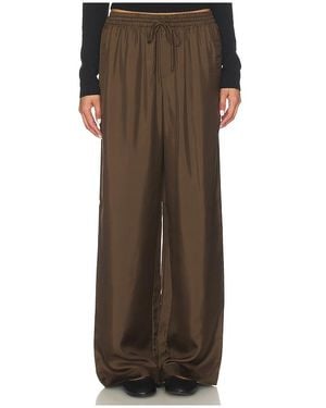 Rohe Wide Leg Silk Trousers - Brown