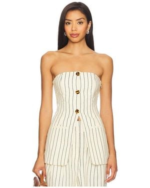 Simon Miller Mori Strapless Linen Top - Multicolour