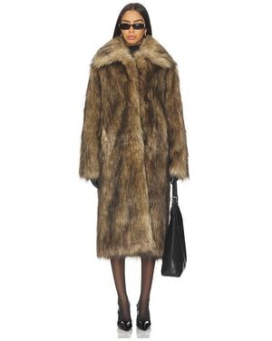 superdown X Emma Leger Carmela Faux Fur Coat - Natural