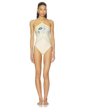 Self-Portrait Yellow Floral Swimsuit