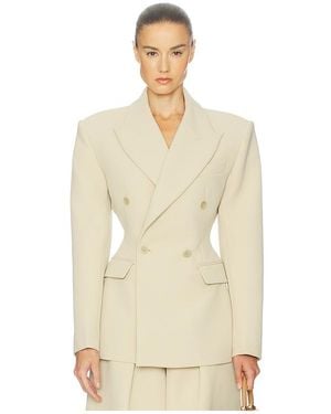 Helsa The Double Breasted S Curve Jacket - Natural