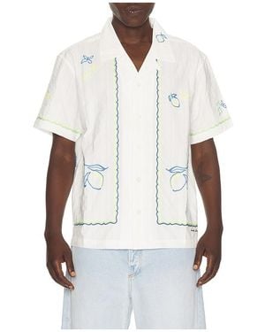 DUNST Hand Drawing Open Collared Shirt - White