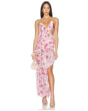 PATBO Orchid Bloom Long Dress - Red