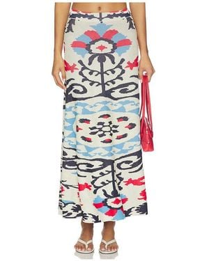 MISA Los Angles Ocean Midi Skirt - White